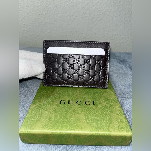 BRAND NEW Gucci Guccissima Brown Card Case - Picture 1 of 10